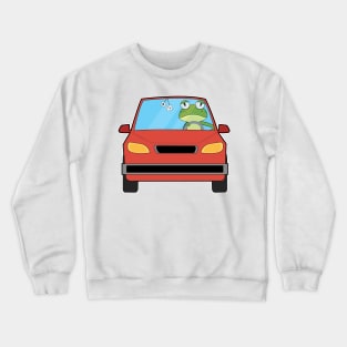 Frog in Car Crewneck Sweatshirt